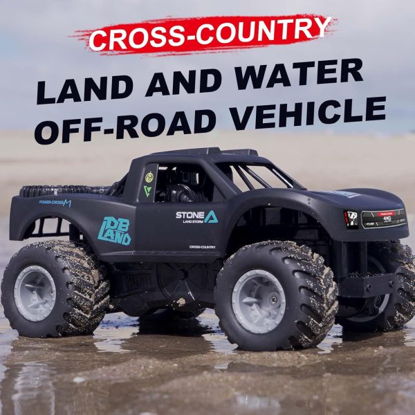 1:16 Amphibious Remote Control Car, 4WD Monster Truck Toys All Terrain, Rc Cars for Adults, Rc Trucks 4x4 Off Road Waterproof，6 7 8 9 10 11 12+ Year Old Boy/Girl Gifts, Christmas Toys (Blue - Image 3