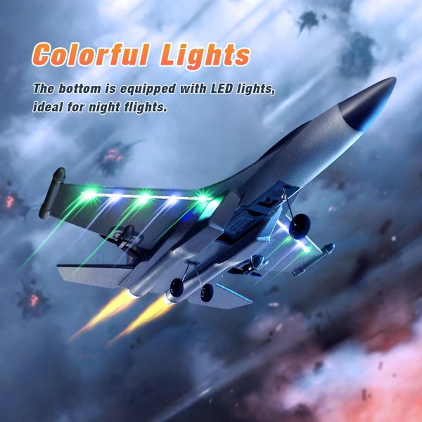 3CH RC Airplane, RC Plane with Night Light, 2.4GHz F-22 Remote Control Airplane with 6-axis Gyro Stabilizer Easy to Fly Fighter Aircraft for Adults Kids Beginners Boys - Image 7