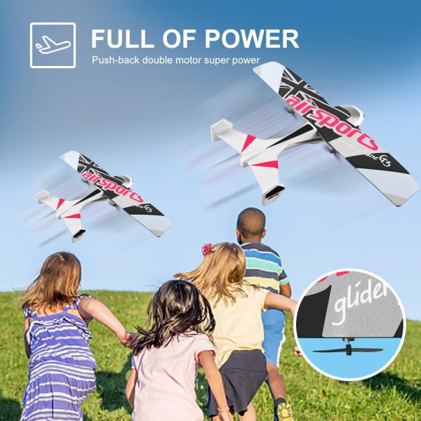 4DRC RC Plane, 2.4Ghz Remote Control Airplane,Flying with 2 Batteries & Propeller 6-axis Gyro Stabilizer,Blue&Green Light,Easy to Fly for Beginners Adults Kids Boys - Image 9