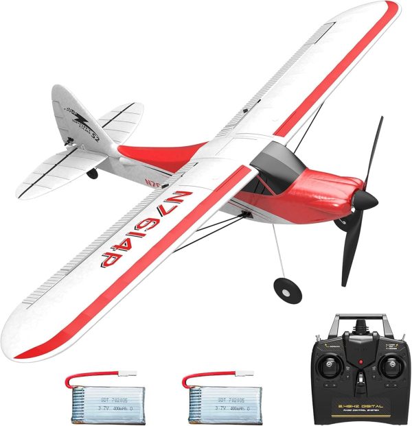 VOLANTEXRC RC Plane Trainer Sport Cub 4CH Remote Control Airplane with Prop Saver, 6-Axis Gyro Stabilizer & 3 Modes to Fly, Radio Controlled Aircraft RTF for Beginners, Kids and Adults (500mm,Red) - Image 5