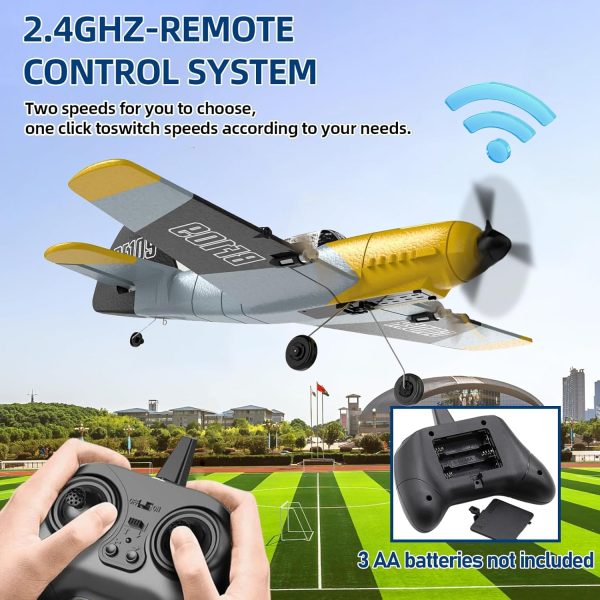 RC Plane 3 Channel BF-1092.4GHz 6-axis Gyro Stabilizer RTF Glider with 3 Batteries,Suitable for Adults & Kids Learning to Fly,Easy to Fly,Z61 - Image 6