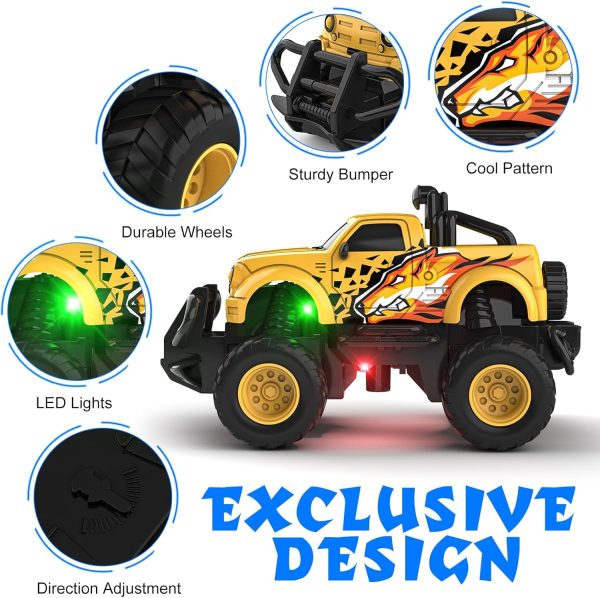 Remote Control Car for Boys 4-7, 1:43 Scale Mini RC Car for Kids 3-5, Car Toys Truck Xmas Birthday Gifts for Toddlers 3 4 5 6 7 Year Old Boys (Yellow) - Image 3