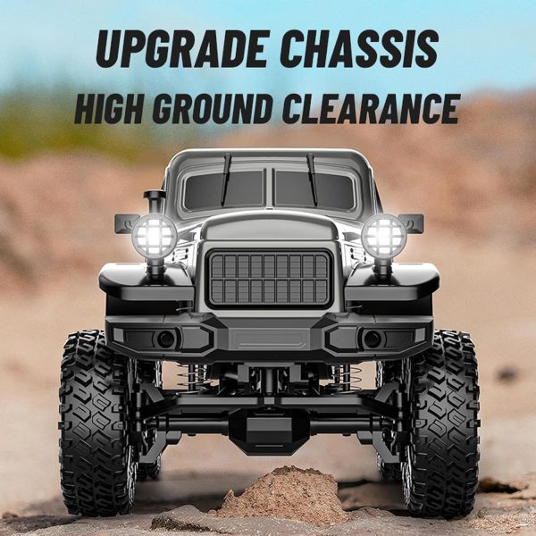 D883 RC Crawler Pickup Trucks, 1:18 Scale Remote Control Car, 2.4GHz 4WD RC Truck, All Terrain Off-Road RC Rock Crawler with LED Lights and Rechargeable Batteries for Adults (Green) - Image 6