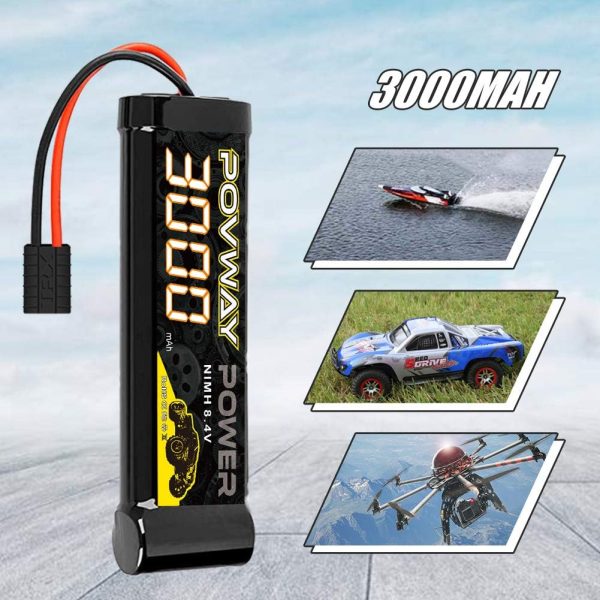 8.4V 3000mAh RC NiMH Battery with Tr Plug for RC Car LOSI Associated HPI Kyosho Tamiya Hobby - 2 Pack - Image 4