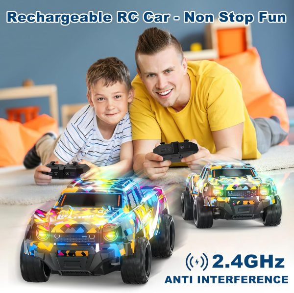 Remote Control Car for Boys 4-7, RC Pickup 1/24 Scale Light-up Mini RC Car for Kids Boys Toys Age 4-6, 6-8, 3-5, 5-7, Birthday Gifts for 3 4 5 6 7 8 Years Old Boys - Image 8