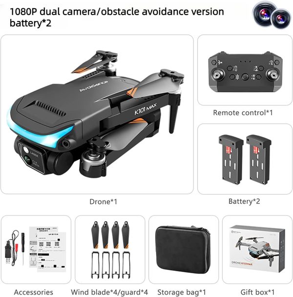 Mini Drone for Adults Beginners with 1080P HD FPV Camera, RC Quadcopter Camera Drone with Altitude Hold, One Key Landing, Obstacle Avoidance, Speed Adjustment, Headless Mode, 3D Flips, 2 Batteries - Image 7