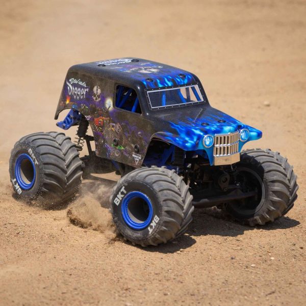 Losi 1/18 Mini LMT Son Uva Digger 2S 4X4 RTR Brushed Monster Truck Battery & Charger Included Blue LOS01026T2 - Image 9