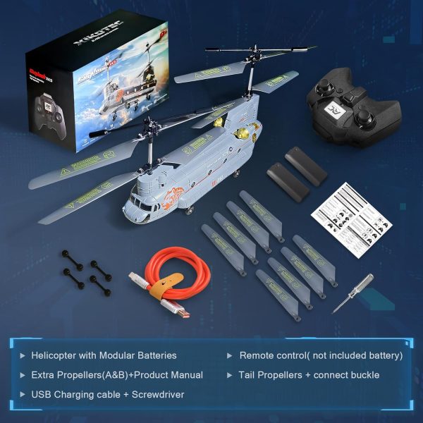 Helicopter, Remote Control Helicopter, RC Helicopter Military with 20 Mins Flight (2 Bat), 2.4GHz Helicopter Toy with Gyro & LED Light, Altitude Hold, RC Helicopters for Kids Adults(Green) - Image 6