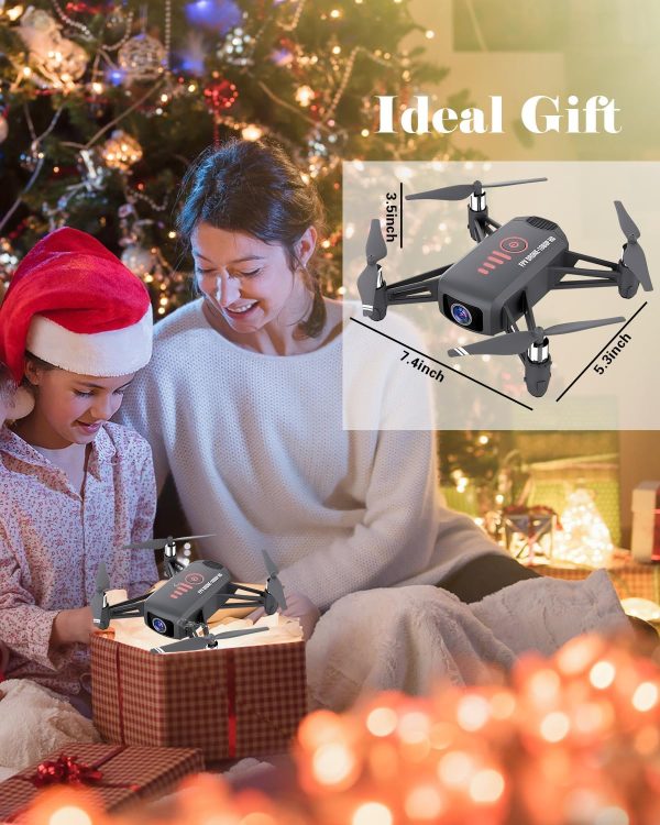 Drone with Camera, 1080P FPV Mini Drones for kids 8-12 and Adults, 2 Batteries, Altitude Hold, Headless Mode, 360°Flip, Gravity Control, Gestures Selfie, 3 Speed Mode, Drone Gift Toy for Boys Girls - Image 7