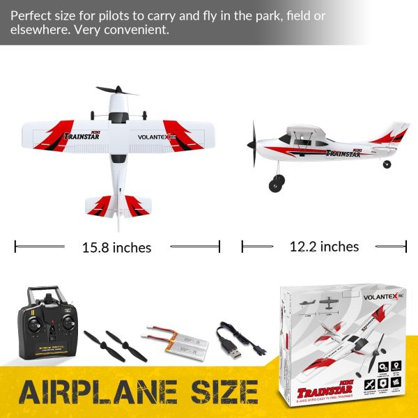 VOLANTEXRC RC Airplane TrainStar Mini 2.4GHz 3 Channel Remote Control Plane RTF Ready to Fly with Xpilot Stabilization System Easy to Fly for Beginners (761-1 RTF) - Image 7