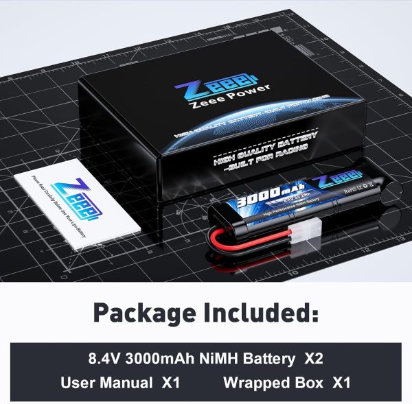 Zeee 8.4V 3000mAh NiMH Battery High Power RC Battery with Tamiya Plug for RC Car LOSI Associated HPI Tamiya Kyosho(2 Pack) - Image 7