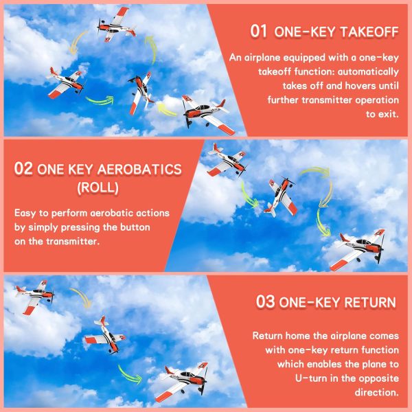 RC Plane 4 Channel Remote Control Airplane, Ready to Fly RC Airplane with Xpilot Stabilization System and One Key Aerobatic for Beginners Adult - Image 5