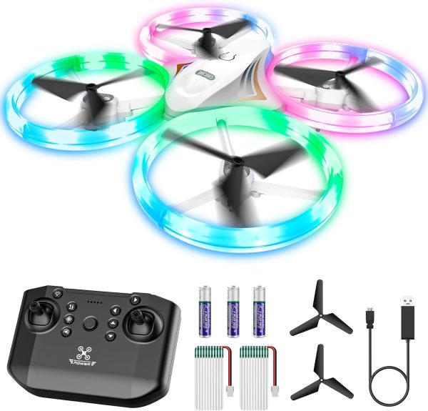 Drones for Kids, RC Drone with Cool Led Lights Mini Remote Control Beginner Drone Indoor Outdoor RC Quadcopter with 3D Flip and 2 Rechargeable Battery Flying Toys Gift for Boys Girls - Image 2