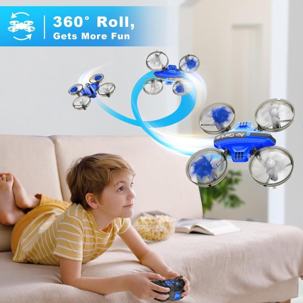 Mini Drone for Kids 8-12 & Adults, Drones & Cars 2 in 1 Toy with One Key Take Off-Landing, Altitude Hold, Headless Mode, 360° flip, Car Mode, 2 Batteries, Gift Kids Toys for Boys and Girls - Image 6