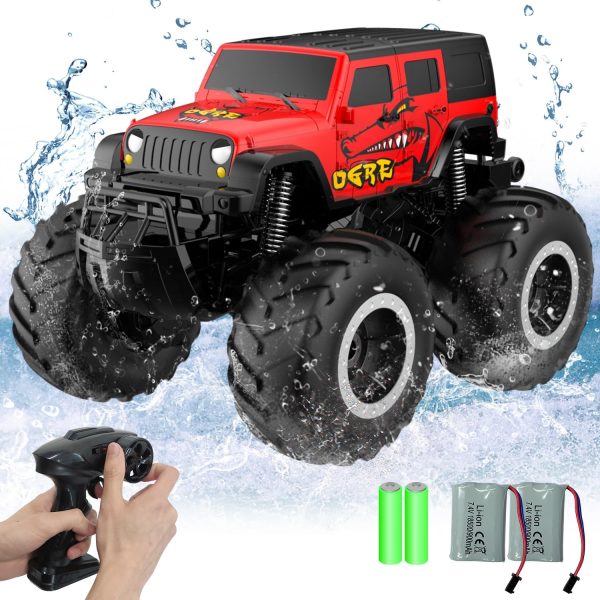 STEMTRON Amphibious Remote Control Car Toys for Boys 2.4 GHz 1:16 All Terrain Off-Road RC Car Waterproof RC Monster Truck Kids Pool Toys Remote Control Boat Gifts for Kids - Image 2