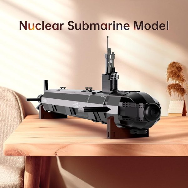 744 Nuclear Submarine Building Sets, Compatible with Lego Military Submarine Toys with Lights, WW2 Historical Collectible Home Room Decor Battleship Block Set, Gifts for Teens Adults (1019Pcs) - Image 6