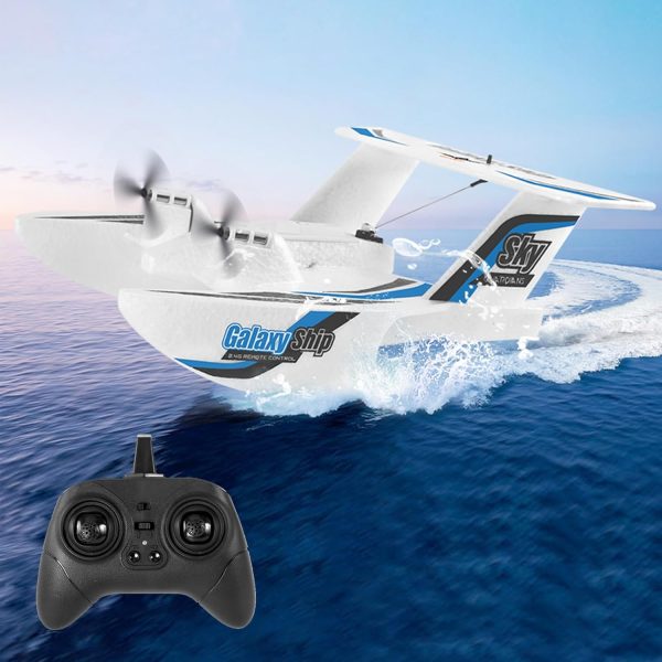 fisca Remote Control Airplane RC Amphibious Plane 2.4Ghz 3 Channel Foam Drone RTF Aircraft Take Off from Land and Water, with Gyroscope and 2 Batteries for Kids 14+ Years Old - Image 2