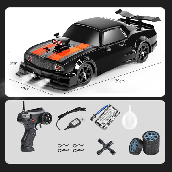 GoolRC Remote Control Drift Car, 1:16 Scale Fast and Furious Cars 18KM/H High Speed RC Cars 2.4GHz 4WD Remote Control Race Car LED Lights Spray Rubber Tire for Adults Boys Girls Kids Gift - Image 7