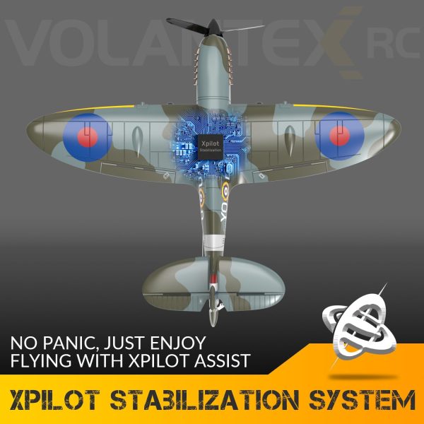 VOLANTEXRC RC Plane, 4 Channel Remote Control Airplane Fighter Spitfire RTF with Aileron, Gyro, Aerobatics & 3 Modes Easy to Fly, Hobby Radio Controlled Aircraft for Beginners, Kids & Adults (Blue) - Image 5