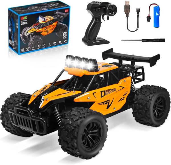 1:16 Scale Remote Control Car - 2.4GHz High Speed 20KM/H All Terrain RC Monster Truck Off Road with LED Headlights and Rechargeable Battery Xmas Gift for Adults Boys Age 8-12 - Image 2