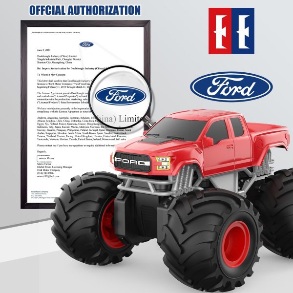 DOUBLE E Ford Amphibious RC Monster Trucks Waterproof Remote Control Car 4WD All Terrain Car for Kids 4-12,2.4Ghz RC Cars Pool Toys Gifts for Kids, Red - Image 4