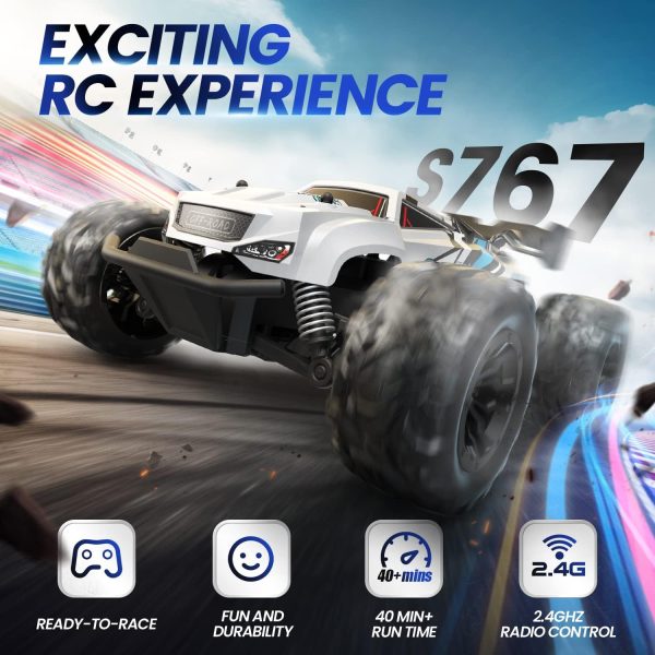 DEERC RC Car Remote Control Car for Age 8-12, All Terrain RC Monster Truck W/ 2 Batteries for 40 Min Play, 2.4GHz Outdoor Off Road Rock Crawler Toy Xmas Gift for Boys Girls Kids Beginners - Image 3