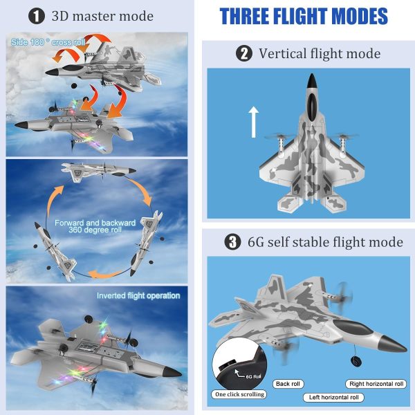 RC Plane 4 Channel Remote Control Airplane - F-22 RC Airplane for Beginners Adult with Xpilot Stabilization System & Aerobatic, Two Batteries, RC Airplane Best Gift for Kids - Image 4