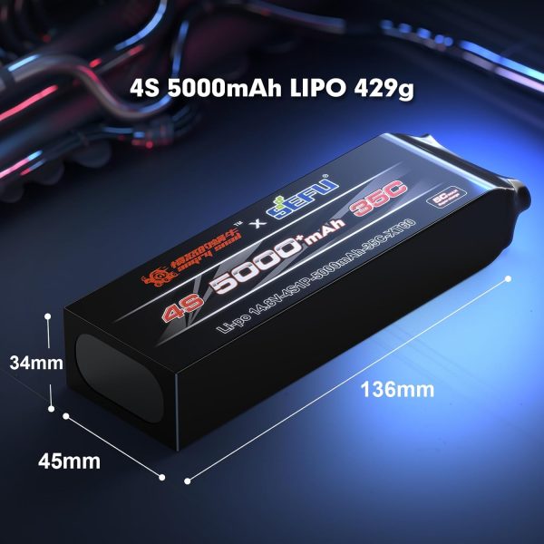 MJX B4S50P Angry Snail RC Battery 4S 14.8V 5000 mAh 70C LiPo Battery XT60, Max 25A Charging, Spare Parts RC Battery for 1/10 1/8 RC Car 10208 - Image 3