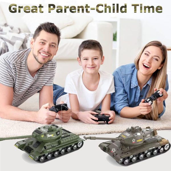 ele ELEOPTION Remote Control RC Tank with Rotating Turret and Sound Tank Toy Gift for Kids Boys Girls 3-8 Years Army Tanks Military Vehicles Toys - Image 4