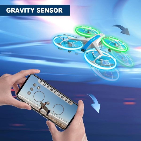 4DRC Mini Drone with 1080P HD FPV Camera for kids,RC Hobby Quadcopter Toys Gifts for Adults beginner,One Key Take Off/Land,Gravity Control,360° Flip,Colorful LED Light - Image 10