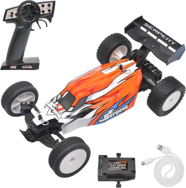 Serpent 1:24 Mini RC Car with Gyro, 1/24 Scale 2.4GHz Off-Road RC Car RTR, All Terrain Off-Road Buggy, High Performance Off-Road RC Kit with 1 Battery 1 USB Data Cable - Image 2