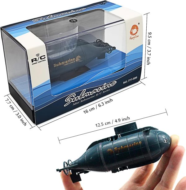 Tipmant Mini RC Nuclear Submarine Toy Remote Control Boat Electric Dive Fish Water Tank Kids Gifts (Blue) - Image 7