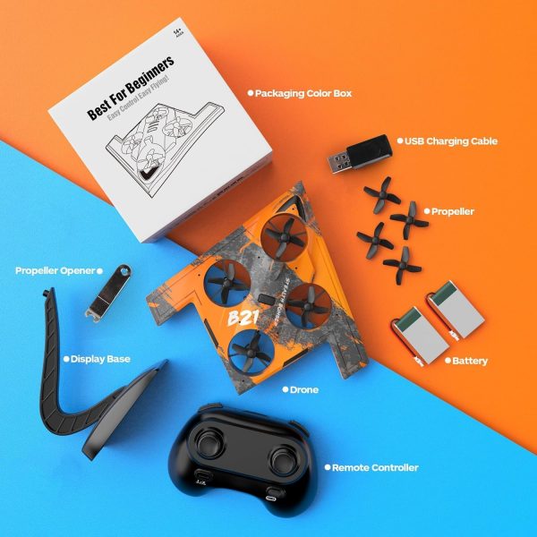 LM19-C Remote Control Airplane Stealth Fighter Jet for Beginner, 2.4GHz RC Planes Indoor Drone for Kids with Altitude Hold, Headless Mode, 3D Flip, Stunt RC Airplanes Gifts for Boys Girls, 2 Batteries - Image 8