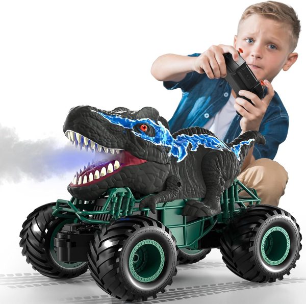 Bennol 2.4GHz Dinosaur Remote Control Car Toys for Kids Boys 4-7 5-7 8-12, RC Dinosaur Car Toys with Light, Sound, Spray, Indoor Outdoor Toys Gifts for 3 4 5 6 Year Old Boys, RC Car Toys for Boys - Image 8