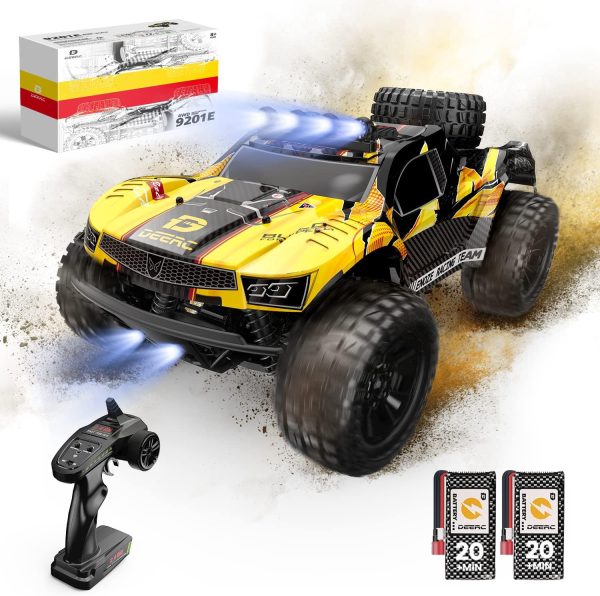 DEERC 9201E 1:10 Large Remote Control Truck with Lights, Fast Short Course RC Car, 48 km/h 4x4 Off-Road Hobby Grade Toy Monster Crawler Electric Vehicle with 2 Rechargeable Batteries for Adult Kid Boy - Image 2