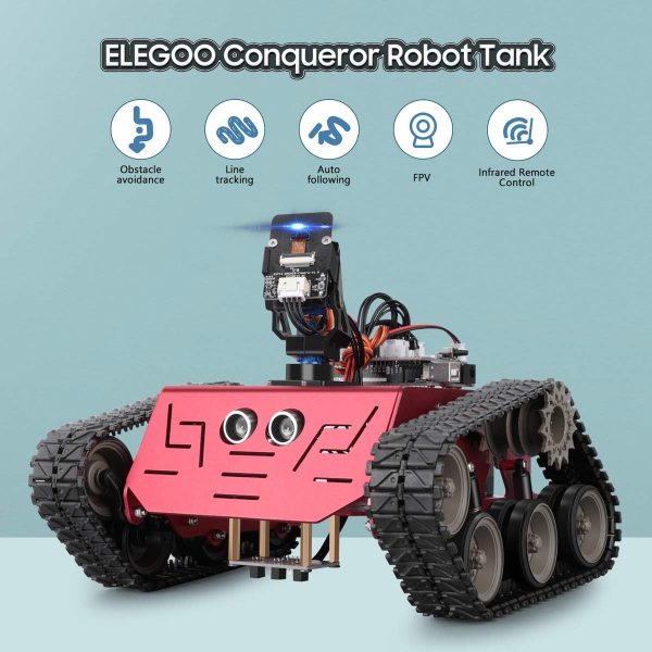 ELEGOO Conqueror Robot Tank Kit with UNO R3 for Arduino Robotics for Kids Ages 8-12 12-16 STEM Science Kits Coding Robots Toys for 8+ Year Old Boys Girls Teens Circuits Engineering Building Project - Image 3