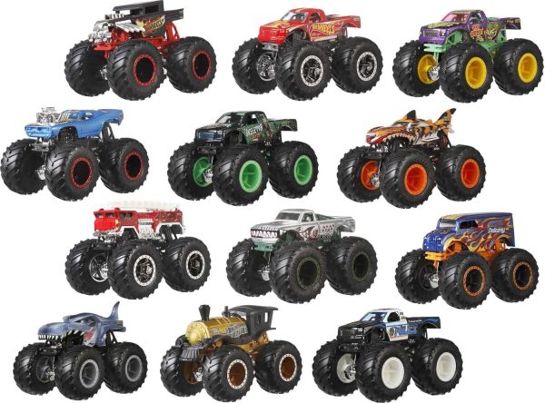 Hot Wheels Monster Trucks Toy Truck 12-Pack, Set of 12 Die-Cast 1:64 Scale Vehicles, For Kids & Collectors (Styles May Vary) (Amazon Exclusive) - Image 3