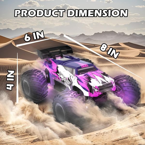 Sjpzwcrl Remote Control Car Toy Truck: - Hand Controlled Monster Truck Toys RC Car Electric Rock Crawler RC Truck with Headlights and Colorful Toy Cars Body Lights for Boy Kids - Image 9