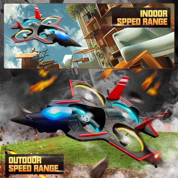 BEZGAR Brushless RC Plane with Camera | 2.4GHZ Remote Control Airplane, 6-axis Gyro Drones for Kids, RC Helicopter, 360°Flip Jet Fighter for Beginners with LED Navigation Lights and Two Batteries - Image 7