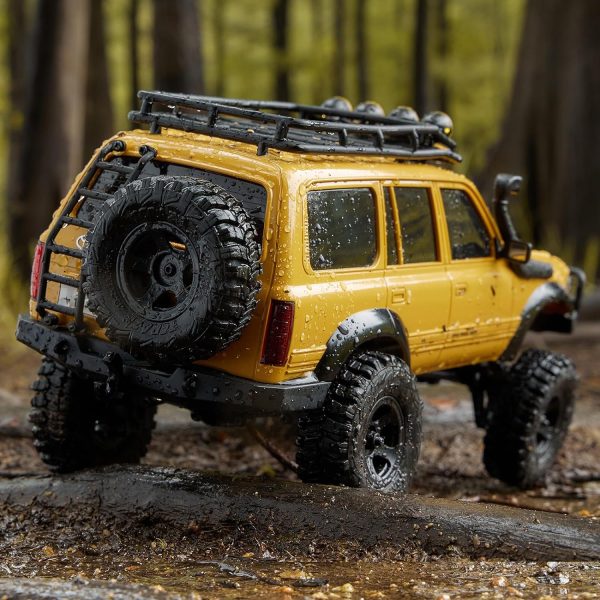 BEEZRC FMS RC Crawler 1/18 FCX18 Land Cruiser LC80 RTR Toyota Licensed 4WD RC Rock Truck 2.4Ghz 900mAh Hobby Grade RC Car Model Mini Remote Control Car Off Road Vehicle FMS11831RTRYL (Yellow) - Image 7