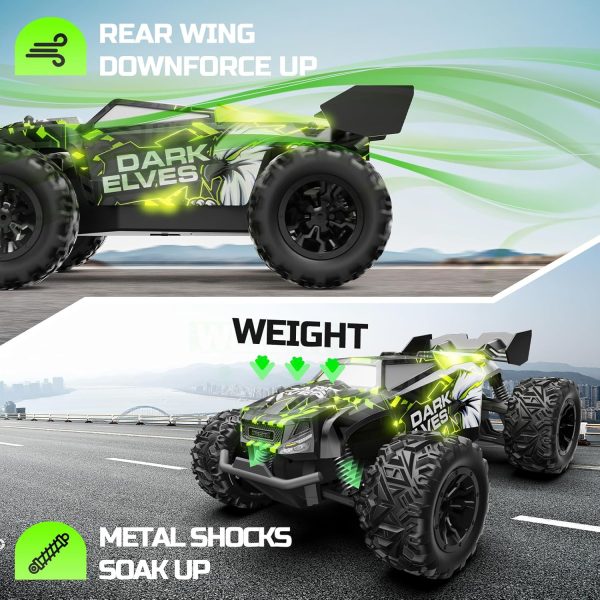 DEERC Remote Control Car, Glowing Eagle RC Cars for Boys Age 8-12 W/ 2 Rechargeable Batteries for 40 Min Play, 2.4Ghz All Terrain Off-Road RC Monster Truck Toys for Kids Birthday Xmas Gift - Image 6