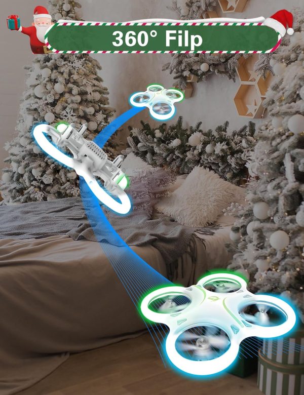 Drones for kids 8-12, Drone for Kid and Beginner, Drone with Led Light, Small Indoor Rc Drone with 360 Flip, 2 Batteries, One Key Take Off Landing, Kids Flying Toy Gift for Boy and Girl - Image 7