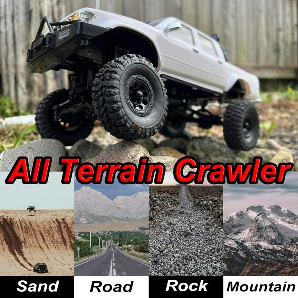 WPL C64-1 RC Crawler 1/16 Scale RC Truck Off Road RC Rock Crawler 4x4 Remote Control Pickup All Terrain RTR 260 Motor Upgraded Chassis Proportional Control 2.4GHz Axle Mounted Servo Adult - Image 5