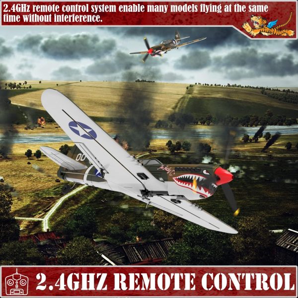 LEAMBE RC Plane 4 Channel Remote Control Airplane - Ready to Fly P-40 Warhawk RC Airplane for Beginners Adult with Xpilot Stabilization System & One Key Aerobatic - Image 5