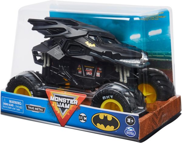 Monster Jam Official Batman Monster Truck - Retro Batmobile Collector 1:24 Scale Die-Cast Vehicle - Chrome Rims and BKT Tread Tires for Use in All Playsets - Collectible for Fans & Birthday Parties - Image 5