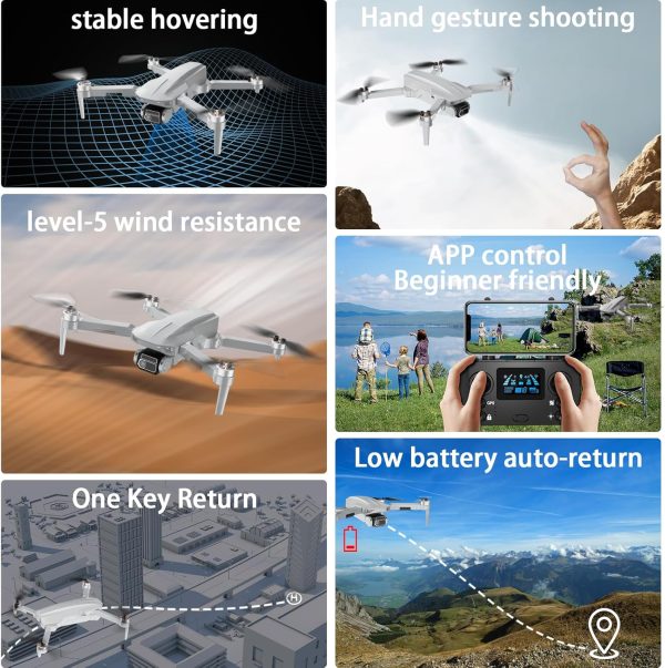 Drone with Camera for Adults Beginner 4K,52-Min Max Flight Time,10000 Feet Control Range,249g Foldable FPV RC Quadcopter,Smart Return Home,5G Transmission,Brushless Motor, Wind Resistance(White) - Image 7