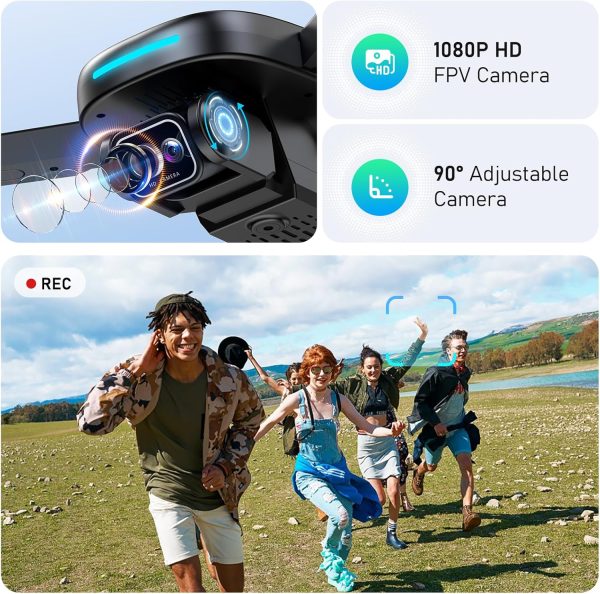 Mirason Drone with Camera, 1080P HD FPV Camera Drone with Brushless Motor, 2 Batteries, 360 Flips, Headless Mode, Gravity Control, 36 Mins Long, Flight Foldable Mini Drone for Kids and Beginner - Image 4