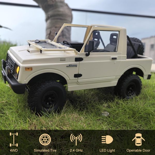 RC Rock Crawler WPL C74-1 RC Truck, 1:10 Scale 2.4GHz Remote Control Truck, 4WD All Terrain Off-Road RC Crawler with LED Lights and Rechargeble Battery for Adults - Image 3