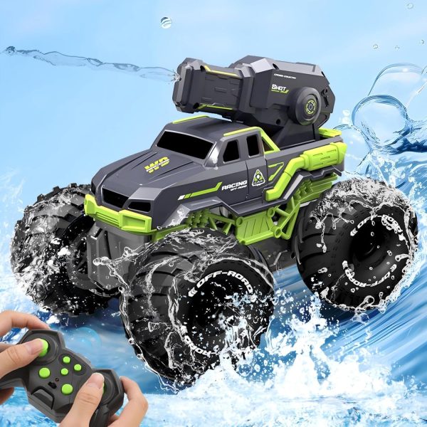 Remote Control Monster Truck 1:16 All Terrains RC Car Boat with Water Spray Gun Waterproof and Durable 4WD Amphibious Off-Road RC Truck Boys and Girls Gifts for Kids Toy Ages 6 7 8 9 10+ - Image 2