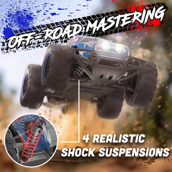 Fast RC Car 4x4 Truck - 36 mph 1:16 Brushless Motor Remote Control Car for Adults & Kids - Monster Off-Road, Durable, High-Speed Stunt with Extra Parts - Carro de Control Remoto - Image 9